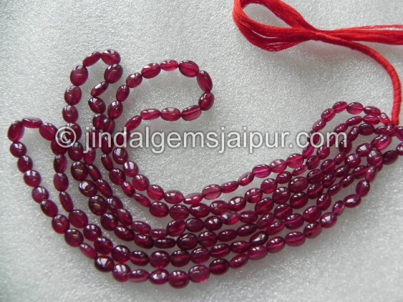Ruby Plain Oval Beads